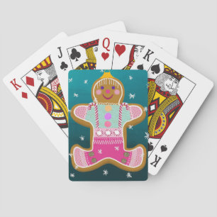 Gingerbread Boy Playing Cards