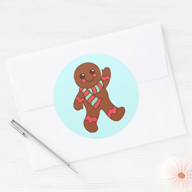 Gingerbread Boy Sticker (Envelope)