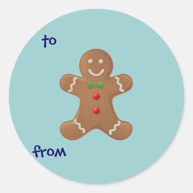 Gingerbread Boy-To/From Sticker (Front)