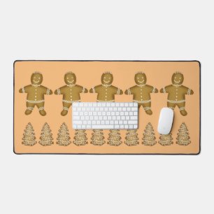 Gingerbread Boys and Trees Desk Mat