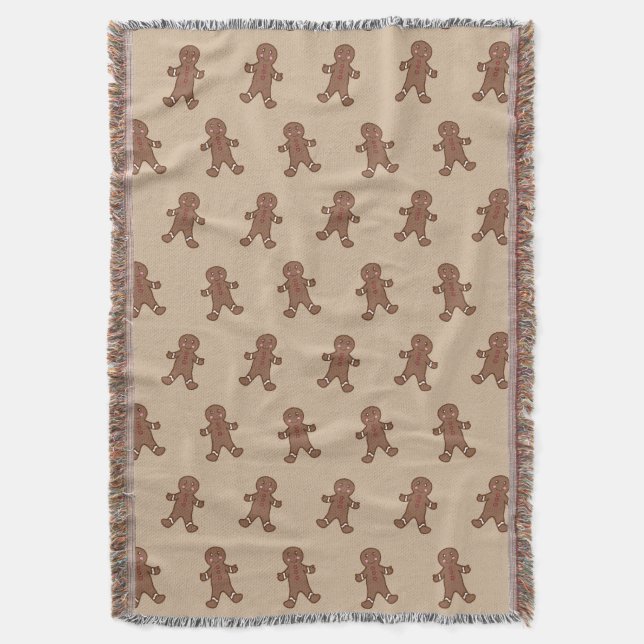 Gingerbread Boys Throw Blanket (Front Vertical)