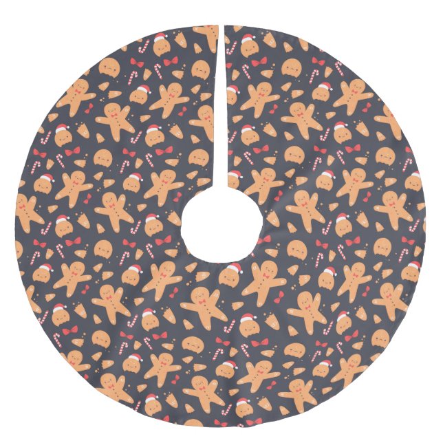 Gingerbread Brushed Polyester Tree Skirt (Front)