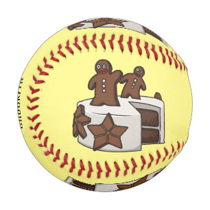 Gingerbread cake cartoon illustration baseball