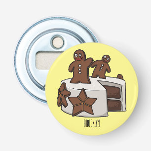 Gingerbread cake cartoon illustration bottle opener