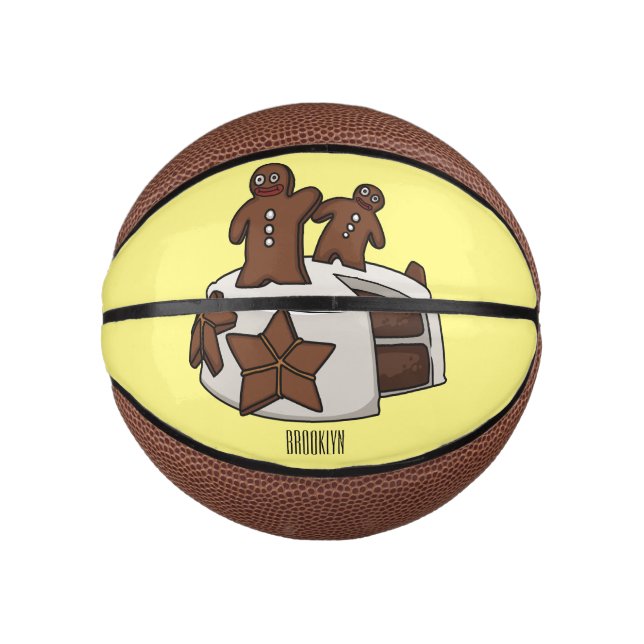 Gingerbread cake cartoon illustration mini basketball (Front)