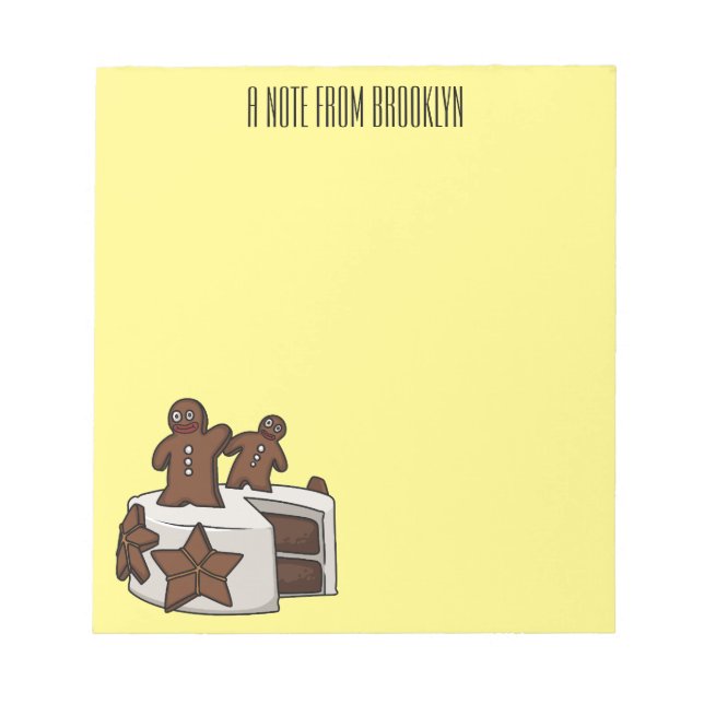 Gingerbread cake cartoon illustration notepad (Front)