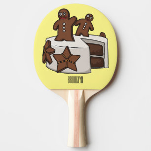 Gingerbread cake cartoon illustration ping pong paddle