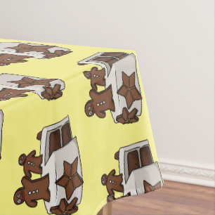 Gingerbread cake cartoon illustration tablecloth