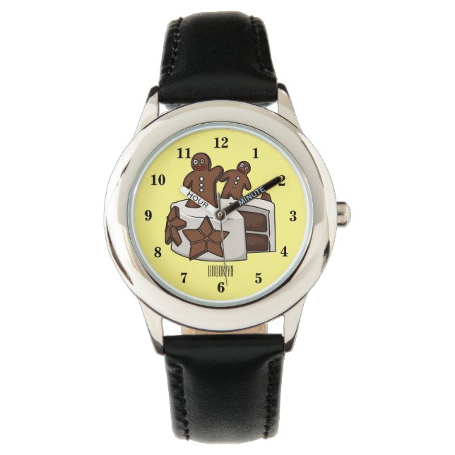 Gingerbread cake cartoon illustration watch (Front)