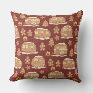 Gingerbread Camper Christmas Cushion