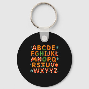 Gingerbread Candy Cane Alphabet Christmas Letters  Key Ring
