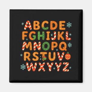 Gingerbread Candy Cane Alphabet Christmas Letters Magnet