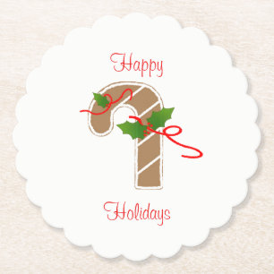 Gingerbread Candy Cane Coasters