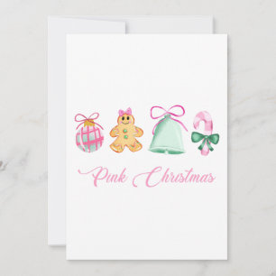 Gingerbread, Candy Cane & Pastel Ornaments Invitation