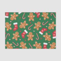 Gingerbread Candy Cane Stockings Christmas Green