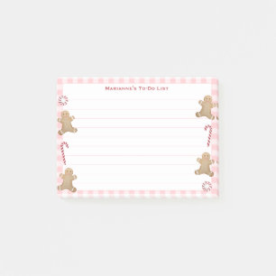 Gingerbread Candy Canes Christmas To-Do List Post- Post-it Notes