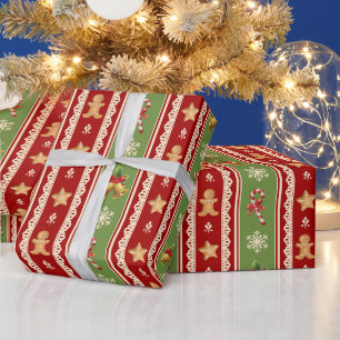 Gingerbread, Candy Canes & Snowflakes  Wrapping Paper