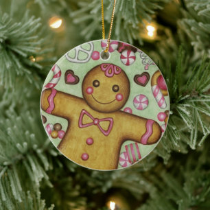 Gingerbread Candy Christmas Tree Holiday Ornament