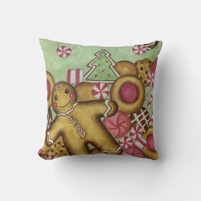Gingerbread Candy Cookie Pillow (Front)