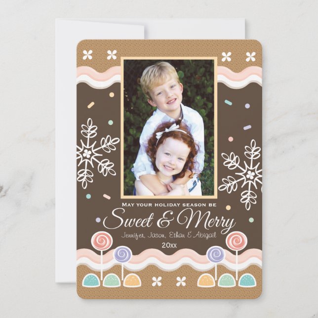 GINGERBREAD CANDYLAND HOLIDAY PHOTO CARD (Front)