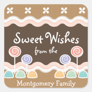 Gingerbread Candyland Holiday Square Sticker