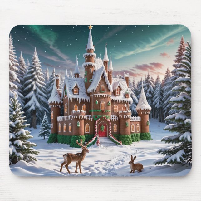 Gingerbread Castle from the Christmas Forest Mouse Mat (Front)