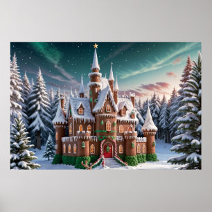 Gingerbread Castle from the Christmas Forest Poster