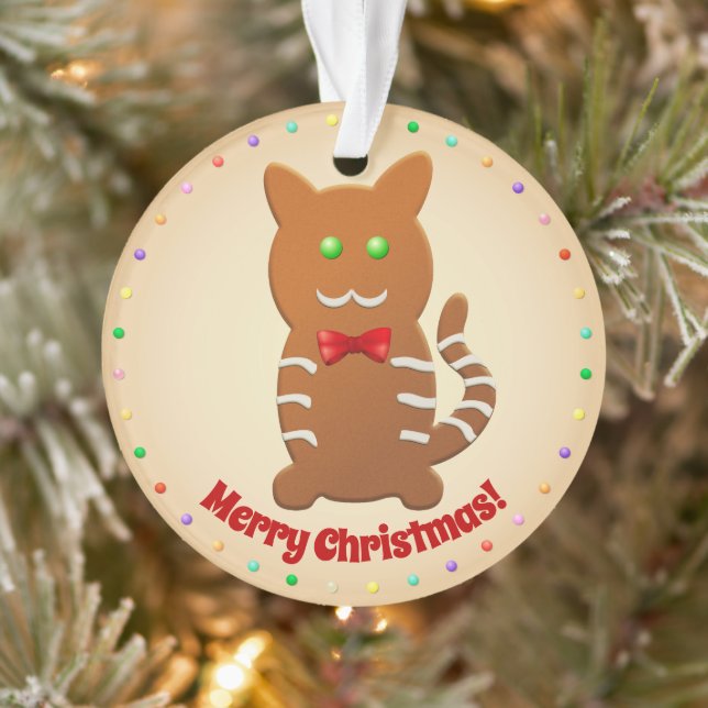 Gingerbread Cat And A Gingerbread Heart Ornament (Tree)