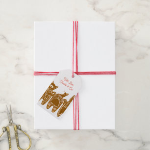 Gingerbread Cats - Hand Painted (Customisable) Gift Tags