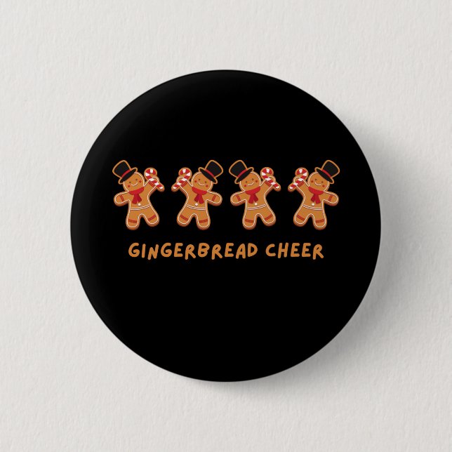 Gingerbread Cheer 6 Cm Round Badge (Front)