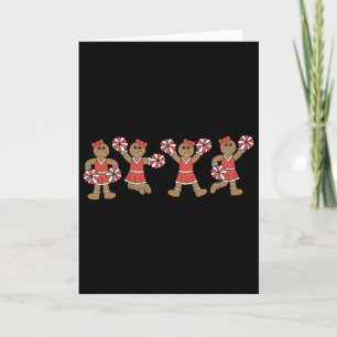 Gingerbread Cheerleader Team Cheerleading Christma Card