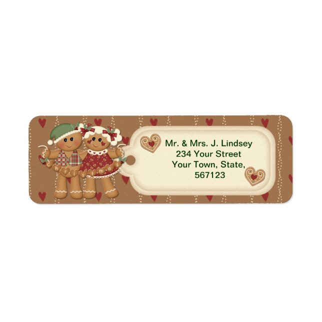 Gingerbread Christmas Address Labels (Front)