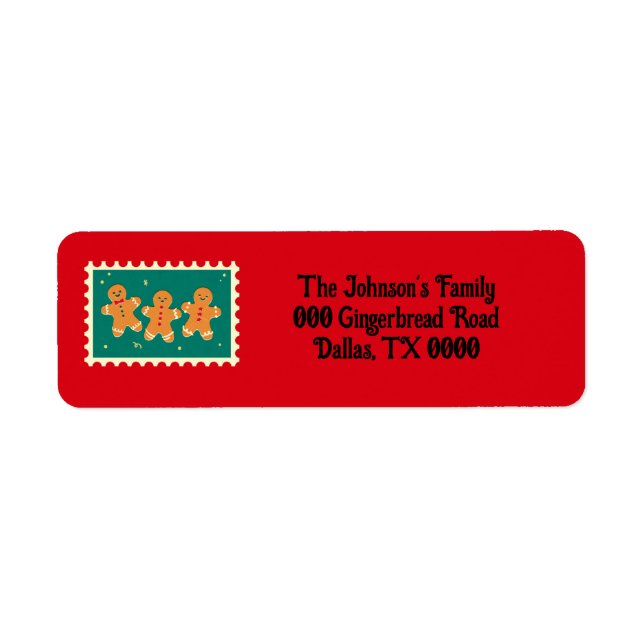 Gingerbread Christmas address labels (Front)