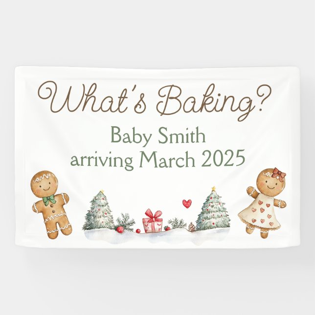 Gingerbread Christmas baby  shower banner (Horizontal)
