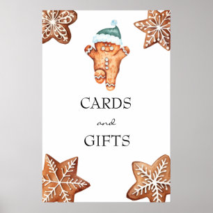 Gingerbread   Christmas Baby Shower Cards & Gifts Poster