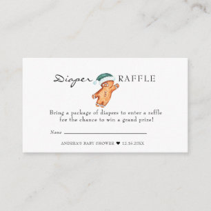 Gingerbread Christmas Baby Shower Diaper Raffle Enclosure Card