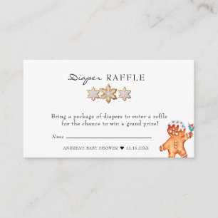 Gingerbread Christmas Baby Shower Diaper Raffle Enclosure Card