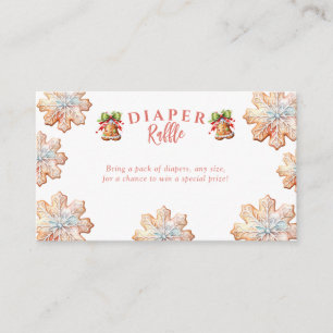 Gingerbread Christmas Baby Shower Diaper Raffle Enclosure Card