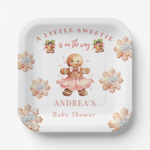 Gingerbread Christmas Baby Shower Paper Plate