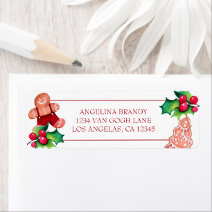Gingerbread Christmas Baby Shower Return Address
