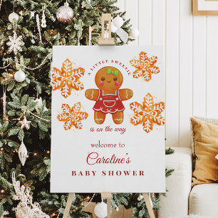Gingerbread Christmas Baby Shower Welcome Sign