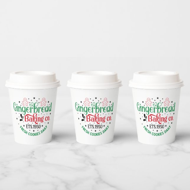 Gingerbread Christmas baking Company  Paper Cups (Multi)