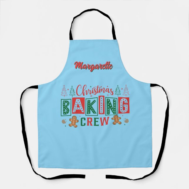 Gingerbread Christmas Baking Crew Personalised  Apron (Front)