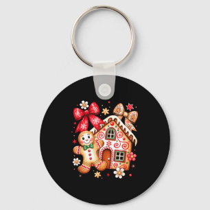 Gingerbread Christmas Bow Christmas House Retro Co Key Ring