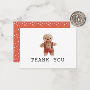 Gingerbread Christmas Boy Baby Shower Thank You Card