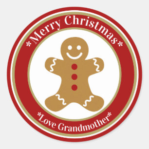 Gingerbread Christmas Classic Round Sticker