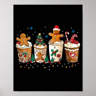 Gingerbread Christmas Coffee Cute Sweet Winter Hol Poster