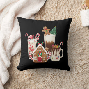 Gingerbread Christmas Coffee Lover Gift Xmas Cushion