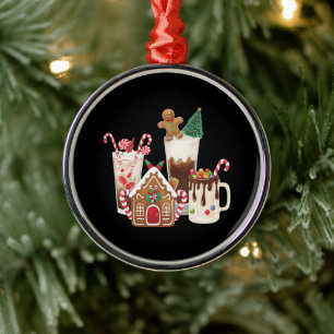 Gingerbread Christmas Coffee Lover Gift Xmas  Metal Tree Decoration