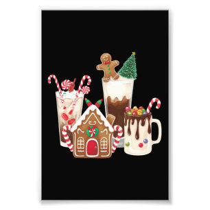 Gingerbread Christmas Coffee Lover Gift Xmas Photo Print